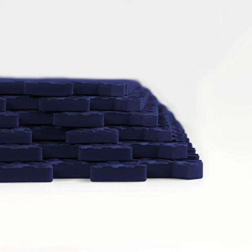 ComFy Mat Gym Flooring Mat, Foam Exercise Mats, Interlocking Puzzle EVA Floor Tiles, Non slip Rubber Cushion For Home Workout, Bonus Adhesives,24"X24"(60x60cm) Blue 44 TILES (176 Square Feet)