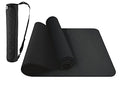 ComFyMat Yoga Mat - Non-Slip Premium TPE Eco-Friendly Workout Mat for Pilates, Meditation - Black/Black (183cm x 61cm x 6mm) with Bonus Waterproof Carry Bag
