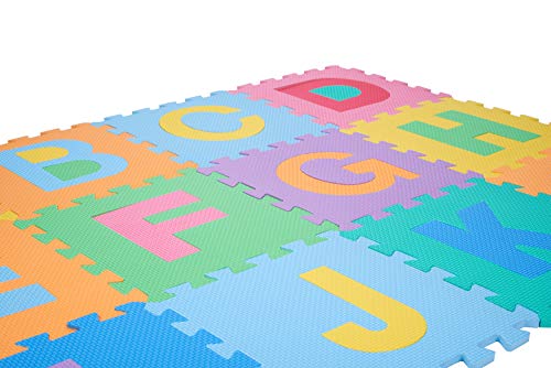 ComFy Mat Baby Playmat - 30cm x 30cm, Multi-Coloured Kids Puzzle EVA Foam Tiles for Play Area, Nursery, Baby's Room, Non-Slip, Waterproof, Easy to Clean (Alphabet+Numbers+Signs)