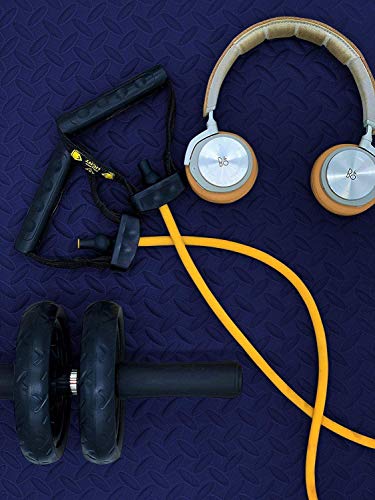 ComFy Mat Gym Flooring Mat, Foam Exercise Mats, Interlocking Puzzle EVA Floor Tiles, Non slip Rubber Cushion For Home Workout, Bonus Adhesives,24"X24"(60x60cm) Blue 44 TILES (176 Square Feet)
