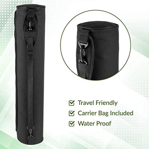 ComFyMat Yoga Mat - Non-Slip Premium TPE Eco-Friendly Workout Mat for Pilates, Meditation - Black/Black (183cm x 61cm x 6mm) with Bonus Waterproof Carry Bag