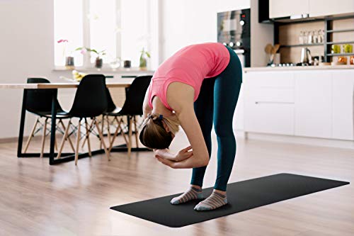 ComFyMat Yoga Mat - Non-Slip Premium TPE Eco-Friendly Workout Mat for Pilates, Meditation - Black/Black (183cm x 61cm x 6mm) with Bonus Waterproof Carry Bag