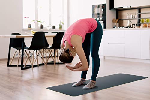 ComFyMat Yoga Mat - Non-Slip Premium TPE Eco-Friendly Workout Mat for Pilates, Meditation - Black/Black (183cm x 61cm x 6mm) with Bonus Waterproof Carry Bag
