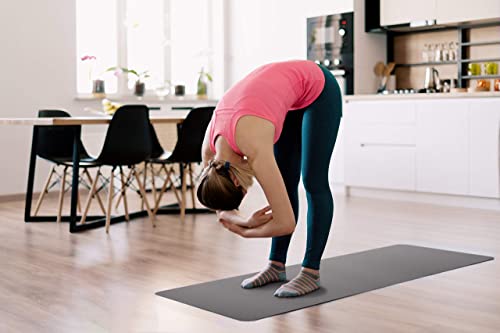 ComFyMat Yoga Mat - Non-Slip Premium TPE Eco-Friendly Workout Mat for Pilates, Meditation - Black/Black (183cm x 61cm x 6mm) with Bonus Waterproof Carry Bag