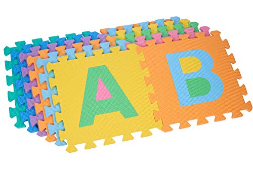 ComFy Mat Baby Playmat - 30cm x 30cm, Multi-Coloured Kids Puzzle EVA Foam Tiles for Play Area, Nursery, Baby's Room, Non-Slip, Waterproof, Easy to Clean (Alphabet+Numbers+Signs)