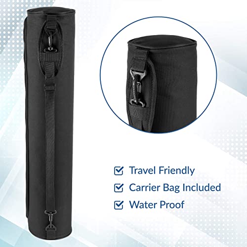 ComFyMat Yoga Mat - Non-Slip Premium TPE Eco-Friendly Workout Mat for Pilates, Meditation - Black/Black (183cm x 61cm x 6mm) with Bonus Waterproof Carry Bag
