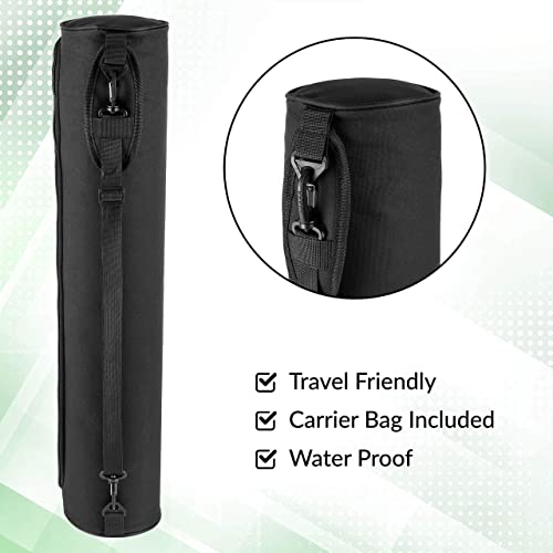 ComFyMat Yoga Mat - Non-Slip Premium TPE Eco-Friendly Workout Mat for Pilates, Meditation - Black/Black (183cm x 61cm x 6mm) with Bonus Waterproof Carry Bag