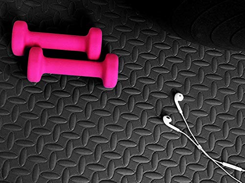 ComFy Mat Gym Flooring Mat, Foam Exercise Mats, Interlocking Puzzle EVA Floor Tiles, Non slip Rubber Cushion For Home Workout, Bonus Adhesives,24"X24"(60x60cm) Blue 44 TILES (176 Square Feet)