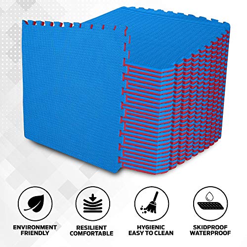 ComFy Mat Extra Thick (2cm) Foam Exercise Mats, Gym Flooring Mat, Interlocking Puzzle EVA Floor Tiles, Non slip Rubber Cushion For Home Workout Black 12 TILES (48 Square Feet)