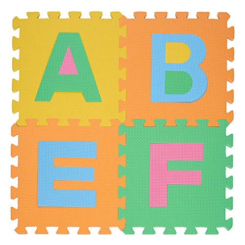 ComFy Mat Baby Playmat - 30cm x 30cm, Multi-Coloured Kids Puzzle EVA Foam Tiles for Play Area, Nursery, Baby's Room, Non-Slip, Waterproof, Easy to Clean (Alphabet+Numbers+Signs)
