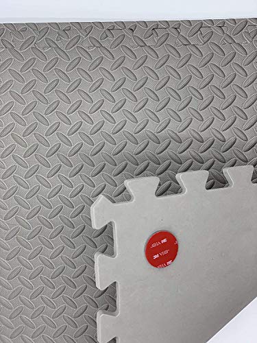 ComFy Mat Gym Flooring Mat, Foam Exercise Mats, Interlocking Puzzle EVA Floor Tiles, Non slip Rubber Cushion For Home Workout, Bonus Adhesives,24"X24"(60x60cm) Blue 44 TILES (176 Square Feet)