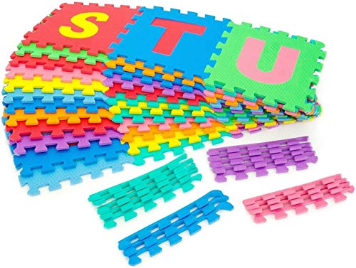 ComFy Mat Baby Playmat - 30cm x 30cm, Multi-Coloured Kids Puzzle EVA Foam Tiles for Play Area, Nursery, Baby's Room, Non-Slip, Waterproof, Easy to Clean (Alphabet+Numbers+Signs)