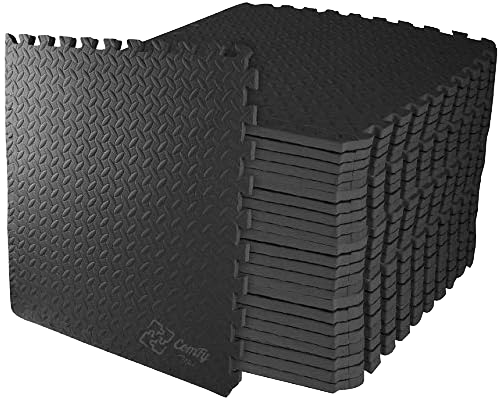 EVA Floor mat 24"X24" -- 60x60x1 cm -- Matt Black (4x Tiles)