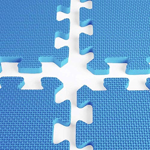 20 Interlocking Floor Tiles Non-Slip Exercise Mat with Border and carrying bag, Exercise Foam Floor Mats for Gyms, Yoga, Outdoor Workouts, Kids,1' x 1'(30cm x 30cm) (BLACK)