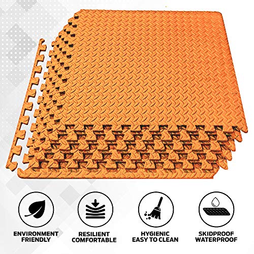 ComFy Mat Gym Flooring Mat, Foam Exercise Mats, Interlocking Puzzle EVA Floor Tiles, Non slip Rubber Cushion For Home Workout, Bonus Adhesives,24"X24"(60x60cm) Blue 44 TILES (176 Square Feet)