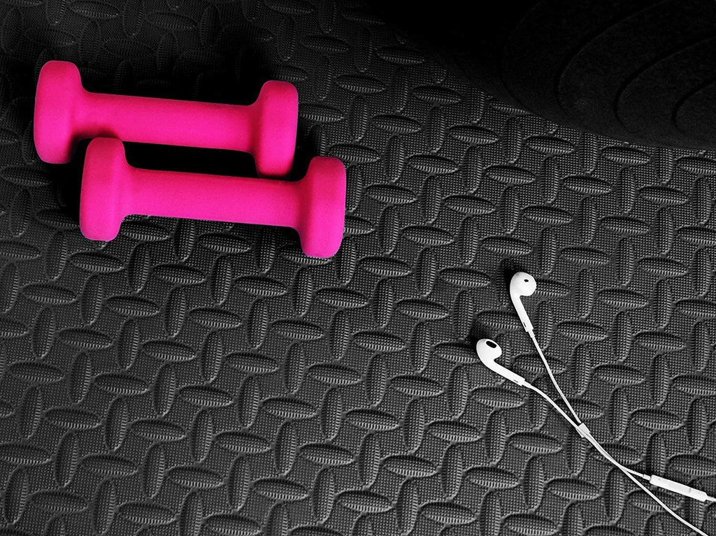 ComFy Mat Gym Flooring Mat, Foam Exercise Mats, Interlocking Puzzle EVA Floor Tiles, Non slip Rubber Cushion For Home Workout, Bonus Adhesives,24"X24"(60x60cm) Blue 44 TILES (176 Square Feet)
